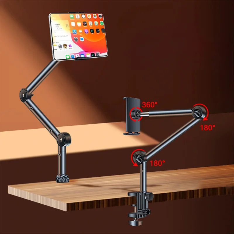 Adjustable Long Arm Tablet Holder Stand for 4 to 12.9inch Tablet phone Bed Desktop Lazy Bracket Support for iPad Huawei Samsung