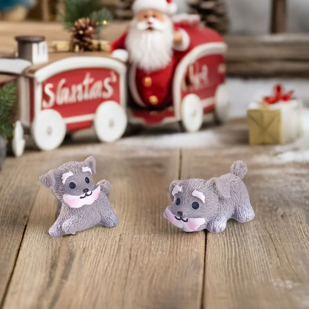 

9 Pcs Micro Landscape Puppy Accessories Resin Mini Sculpture Figurine Miniature Dogs Figures Small Figurines