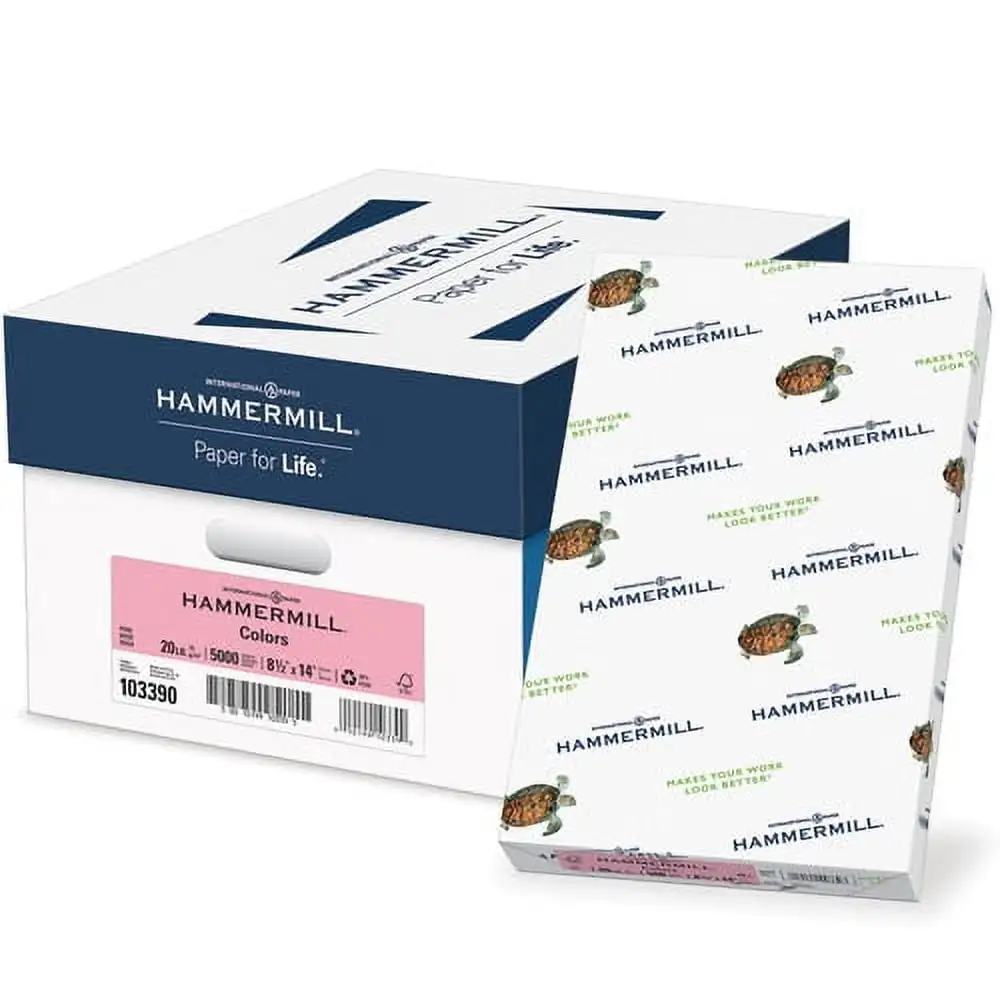 Hammermill Papel Multiuso, Rosa, 20 lb, 8-1/2 "x 14"