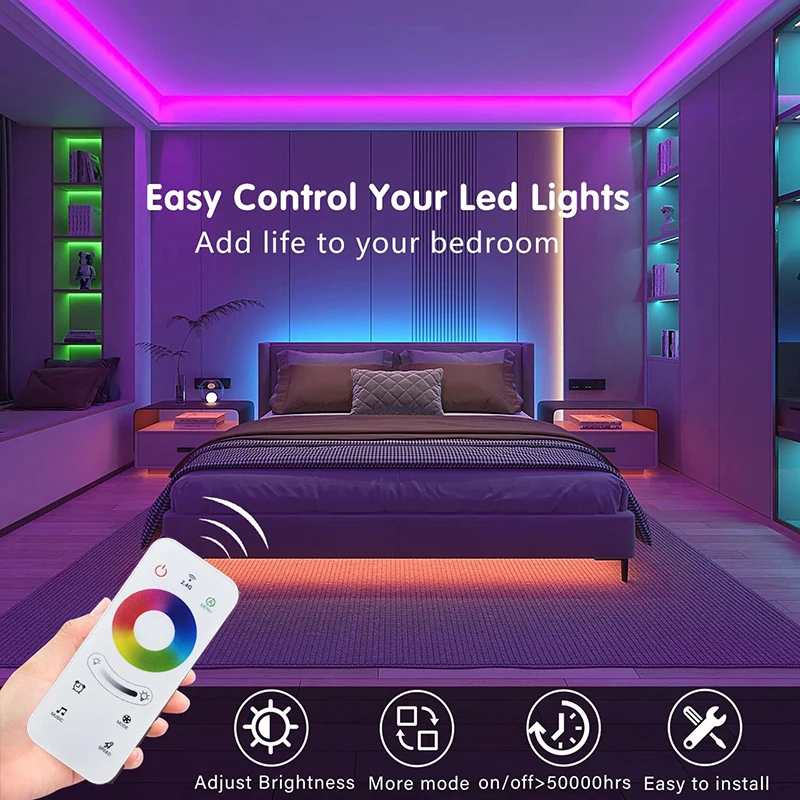 بلوتوث اللمس LED قطاع أضواء RGB 5050 5 متر 10 متر 25 متر LED مصباح الشريط DIY بها بنفسك غرفة عطلة ديكور حفلات الكمبيوتر إضاءة خلفية للتلفاز الإضاءة