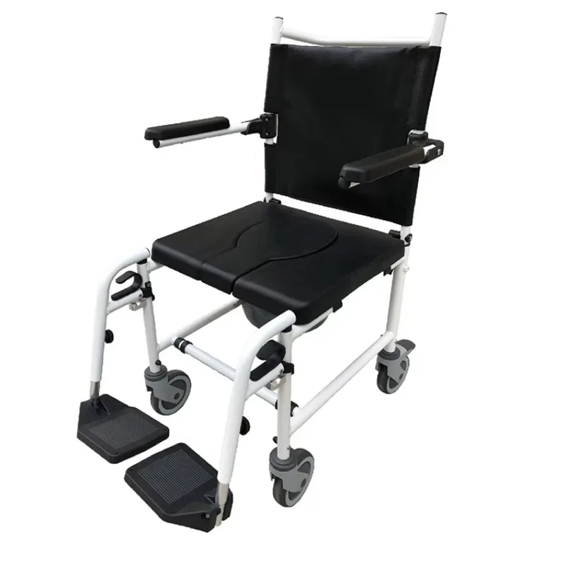 Multifunctional Portable Disabled Toilet Wheelchair Shower Chair with Flip-up armrest mobility aid