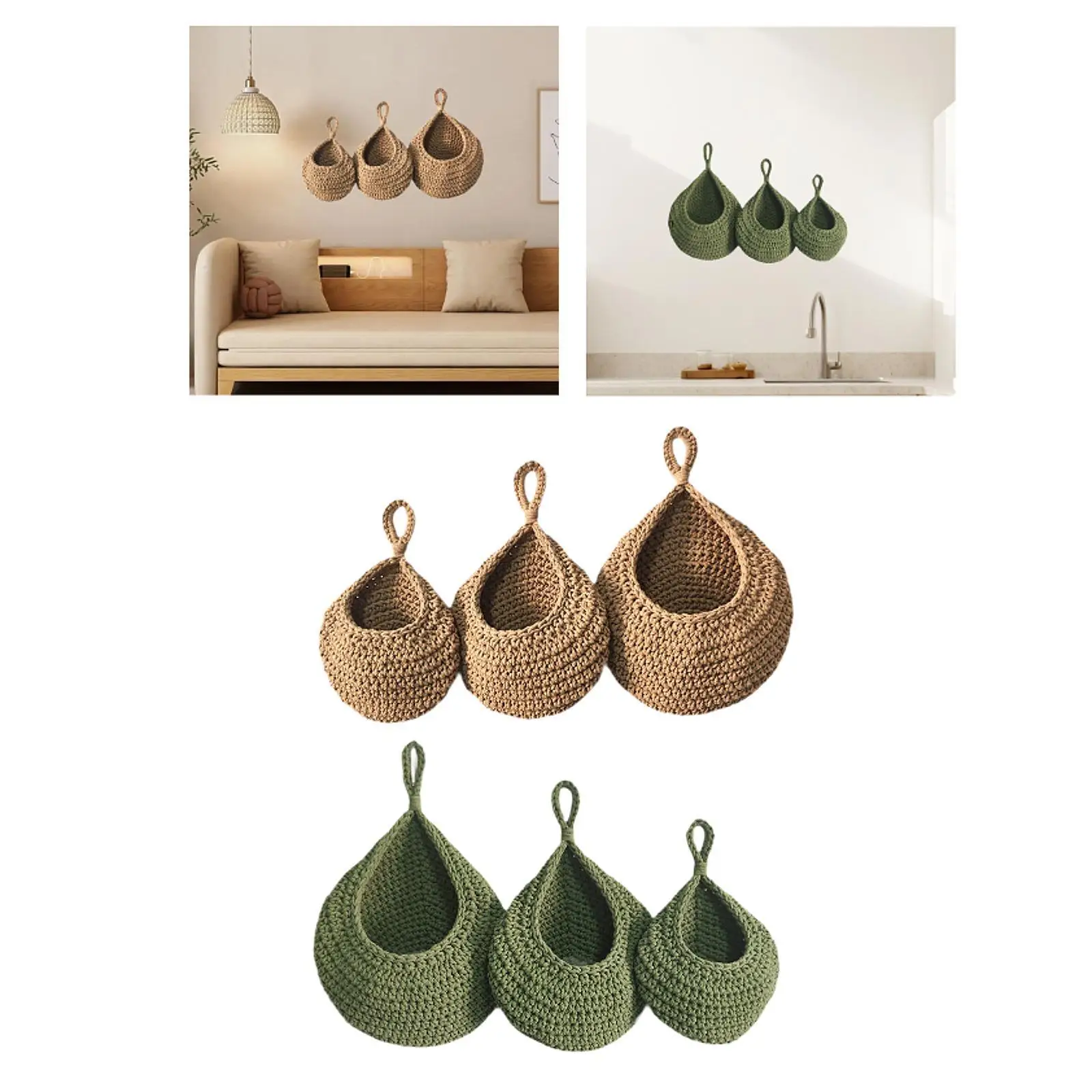 

3 шт. подвесные настенные корзины, настенный декор, декоративные корзины для картофеля и лука, держатель для горшка для гостиной, ресторана, бара, спальни, кладовой