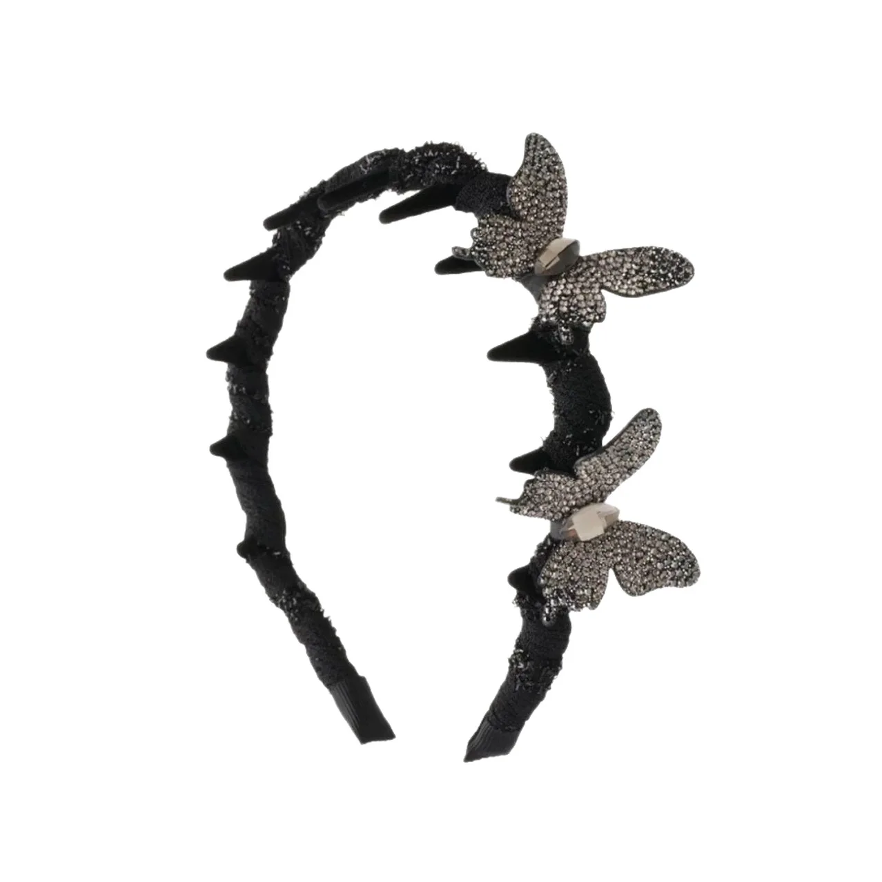 

Butterfly flower language headband super fairy new shiny wave saw high skull top fashionable headwear
