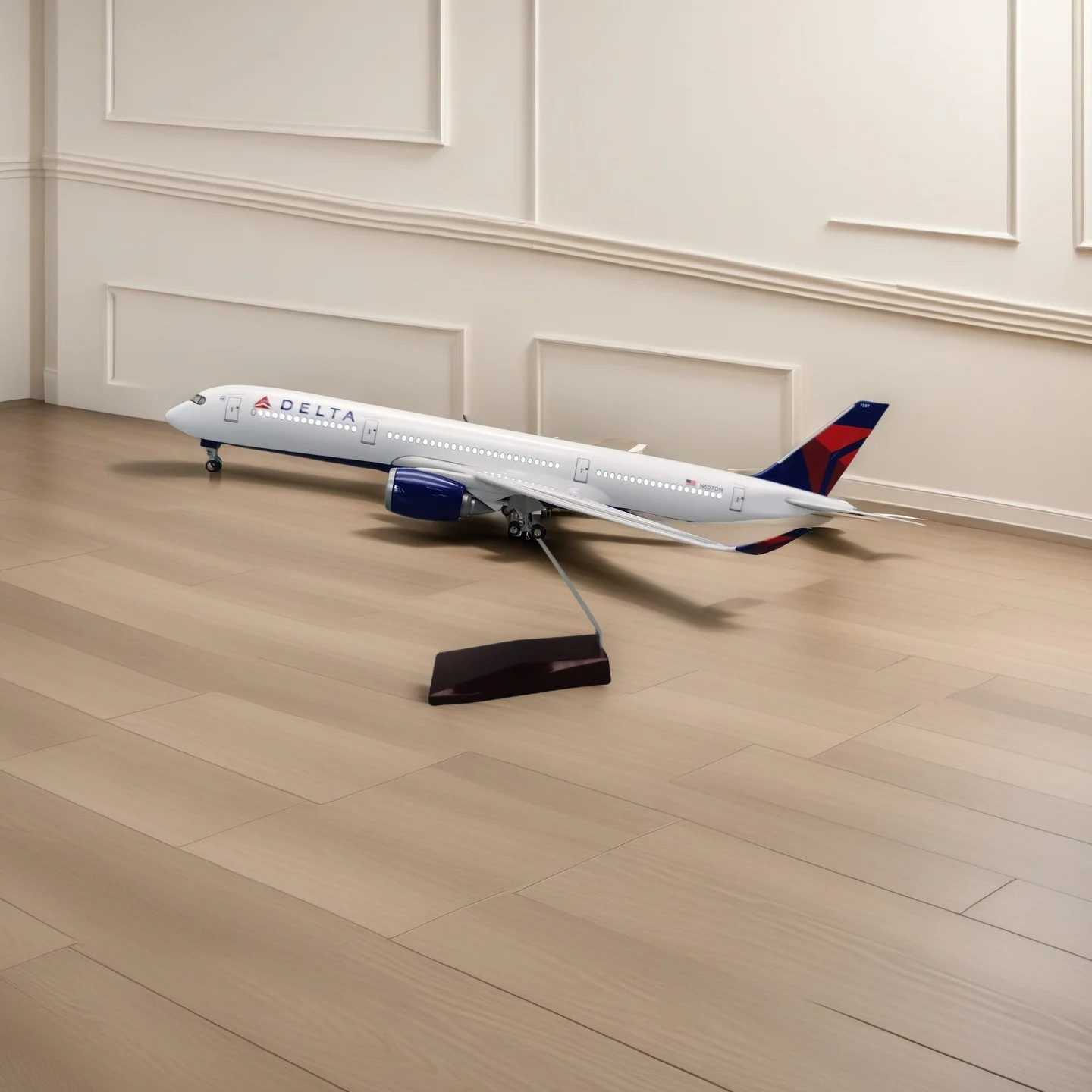 1/142 Skala A350 47Cm Diecast Model Delta Airlines Resin Pesawat Mainan Pesawat Koleksi Tampilan Mainan Pesawat Hadiah