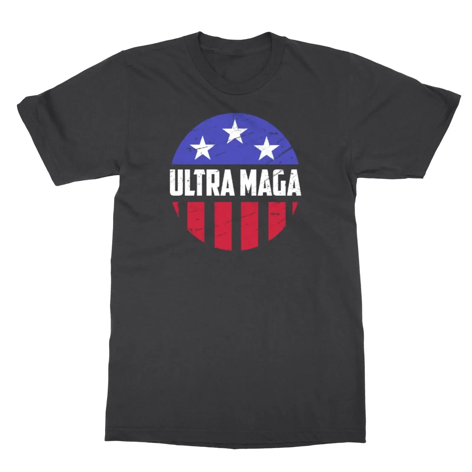 Ultra MAGA Donald Trump American Flag Circle Anti Biden Unisex Tee Tshirt