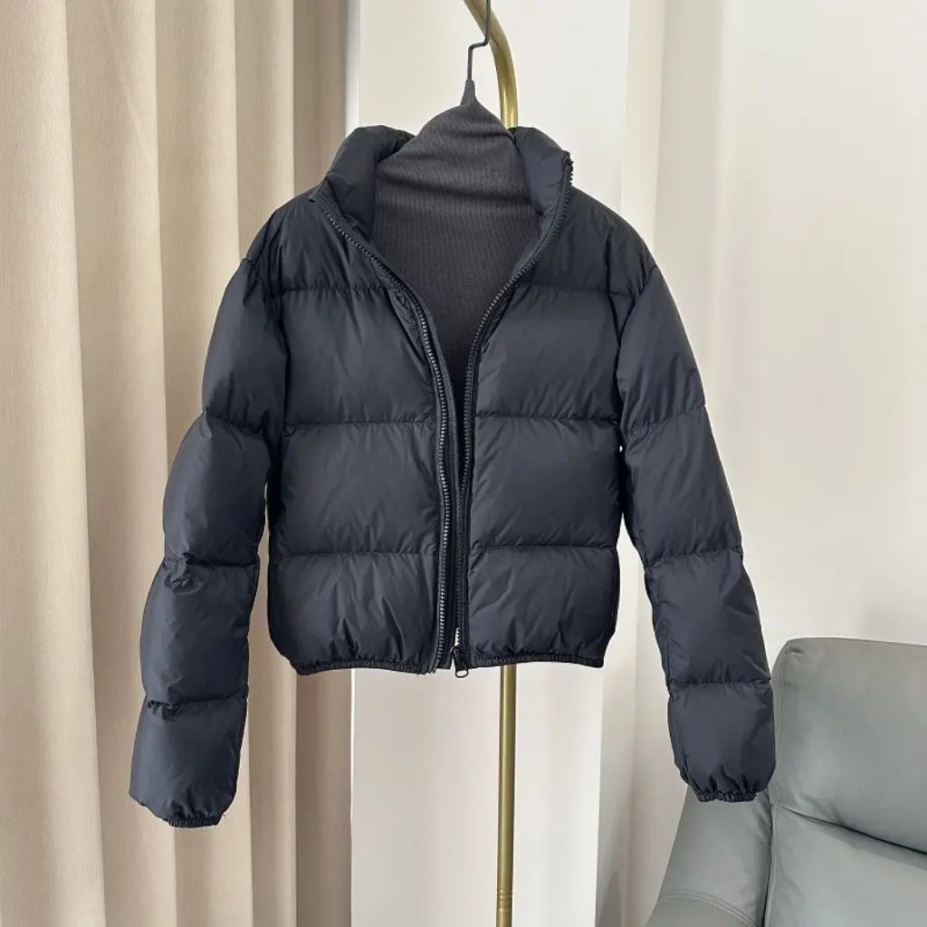 

Women's Stand Collar Short Cotton Jacket Autumn Winter Thickened Warm Bread Style Clothing Fashionable Korean Design