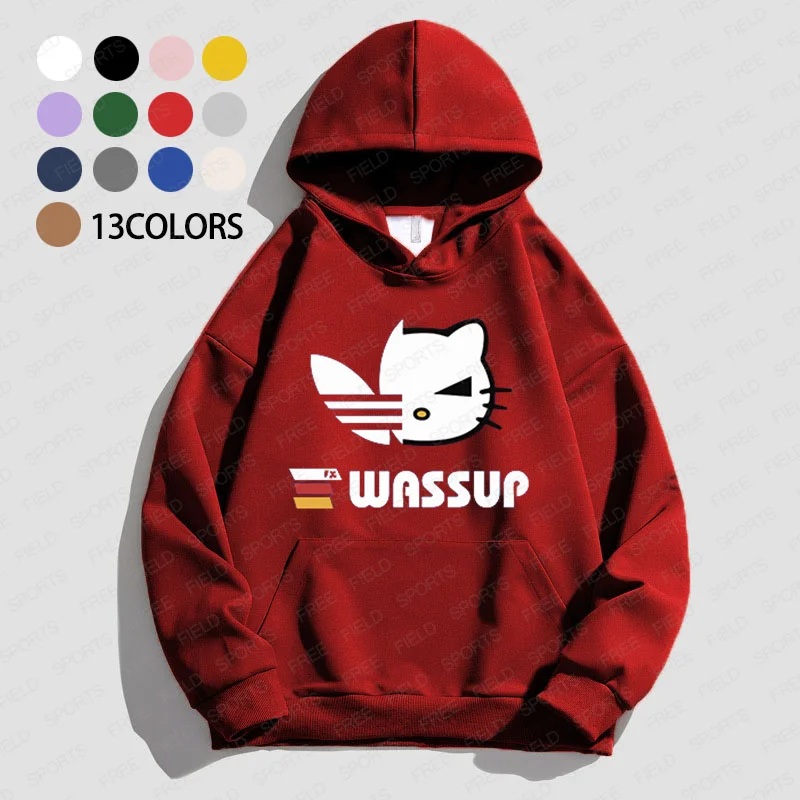 

Women Hoodies Designed Letters Cat Logo Printed Sweatshirt High Quality Cotton Sports Hoody Street Oversized Couple Unisexy Tops