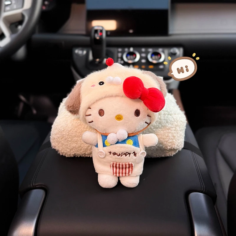 

2025 New Hellokitty Car Armrest Box Tissue Box High Quality Car Paper Drawer Box Cute for Car Use