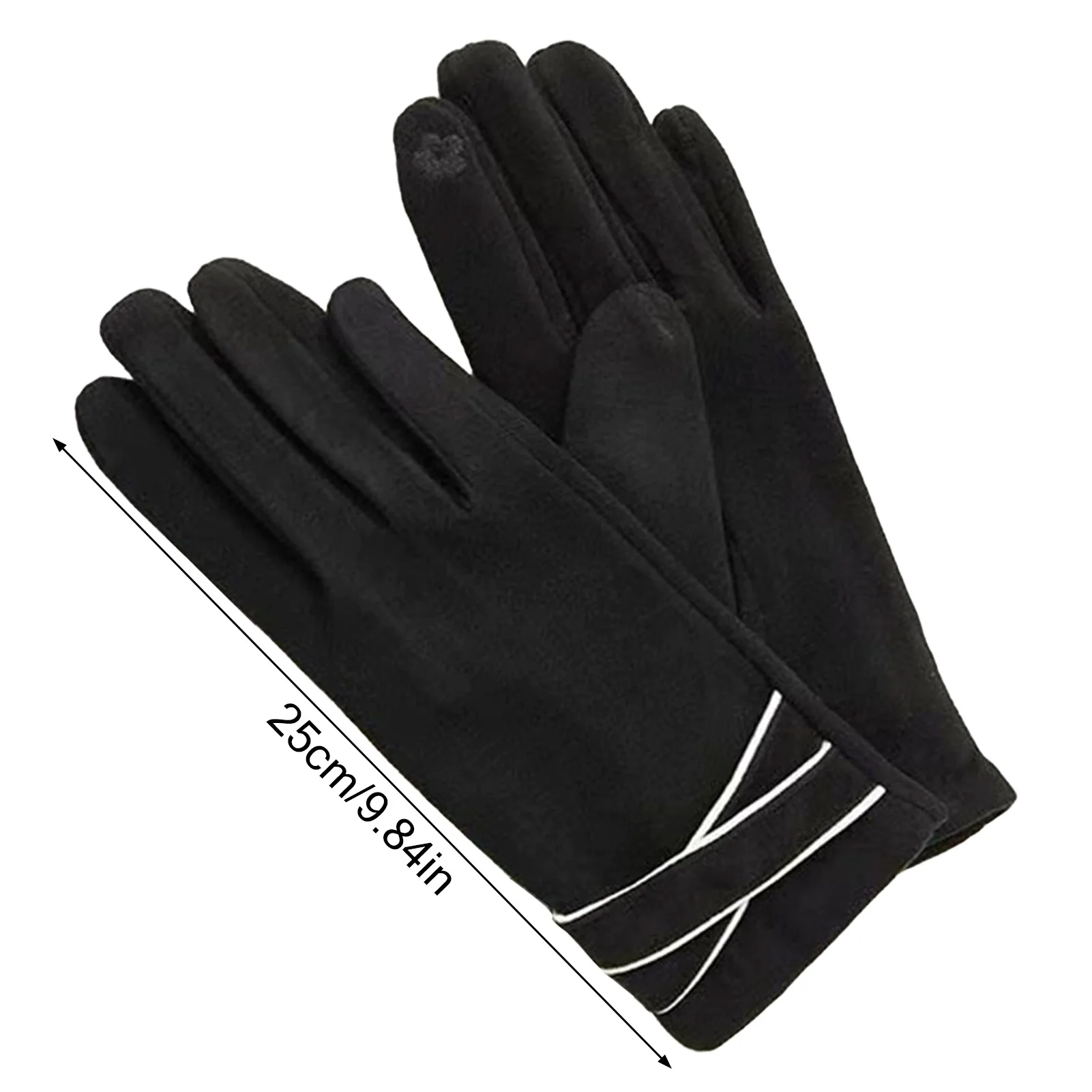 Guantes de invierno a prueba de viento con forro polar artificial pantalla táctil antideslizante dedo completo clima frío ciclismo guante motocicleta deporte