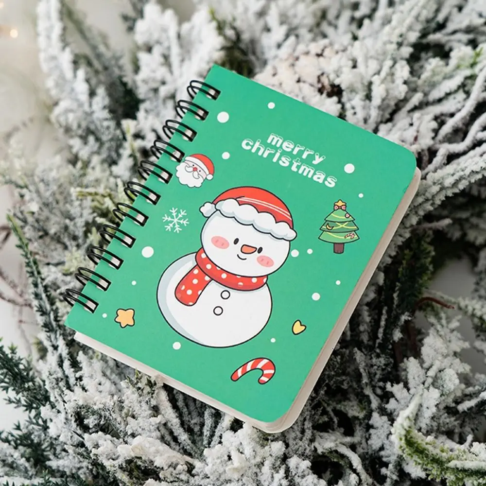 4 ピース/セット取り外し可能なクリスマスコイルメモ帳かわいい漫画ルーズリーフノートブック肥厚サイドフリップコイルブック学校文具