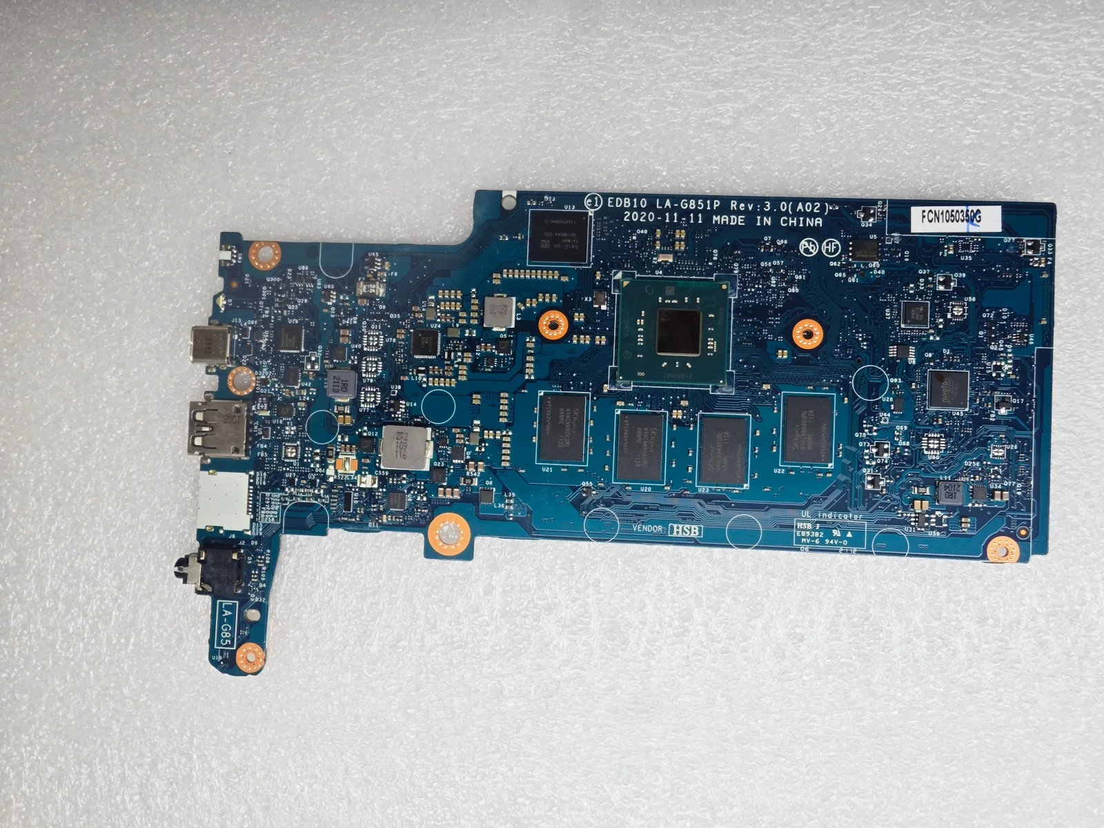 

02VPK7 For Dell Chromebook 3100 Laptop Motherboard SRET0 N4020 4GB RAM 32GB ROM Mainboard EDB10 LA-G851P