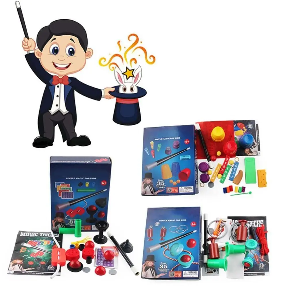 

Plastic Mega Magic Prop Kit With Instructions Performance Show Beginner Magician Tricks Set Simple Magical Wand Set