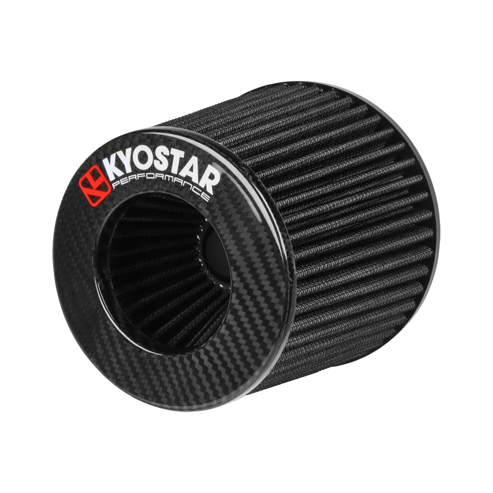 Universal Mushroom Cone Filter with Clamp 3.5'' 89mm High Flow Inlet Short Ram Red Cold Air Intake Cone Filter