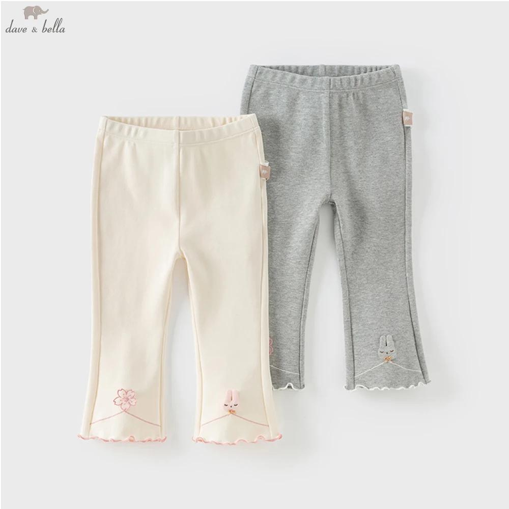 

Узкие леггинсы для девочек Dave Bella, брюки, осень-весна, повседневные эластичные леггинсы, милые милые детские расклешенные брюки, уличные DB1250081