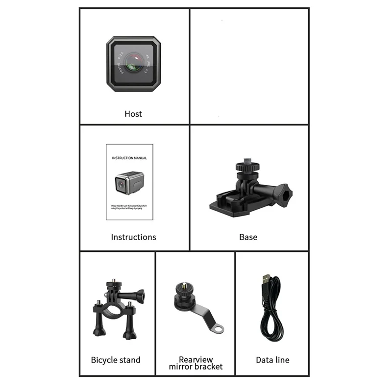 

ELECT-Motorcycle Cam Bicycle Riding 4K Ultra HD Wifi Mini Outdoor Sports Camera Wearable Video Recorder
