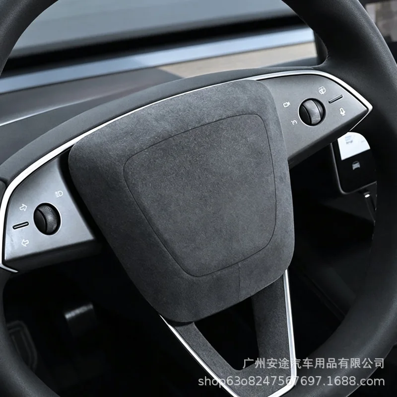 Para Tesla Model 3/Model Y Juniper, Adhesivo Decorativo para el Marco del Volante, Hecho de Alcántara, Accesorios de Tuning para el Interior del Automóvil
