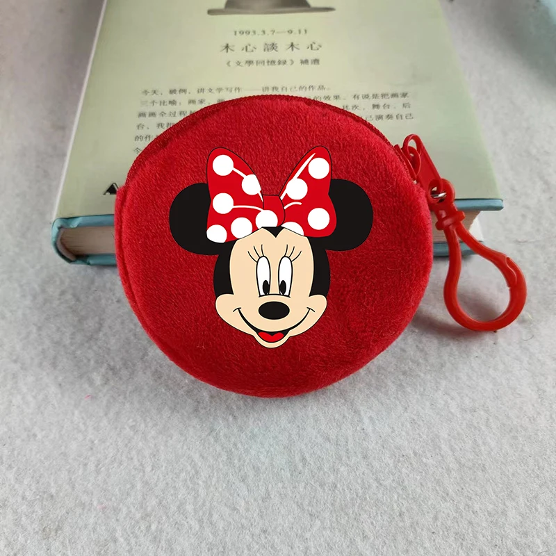 Mickey Mouse Minnie Mouse Plush Coin Purse Disney Anime Figures Printing Mini Wallet Fun Kawaii Earphone Bags Cute Storage Bag