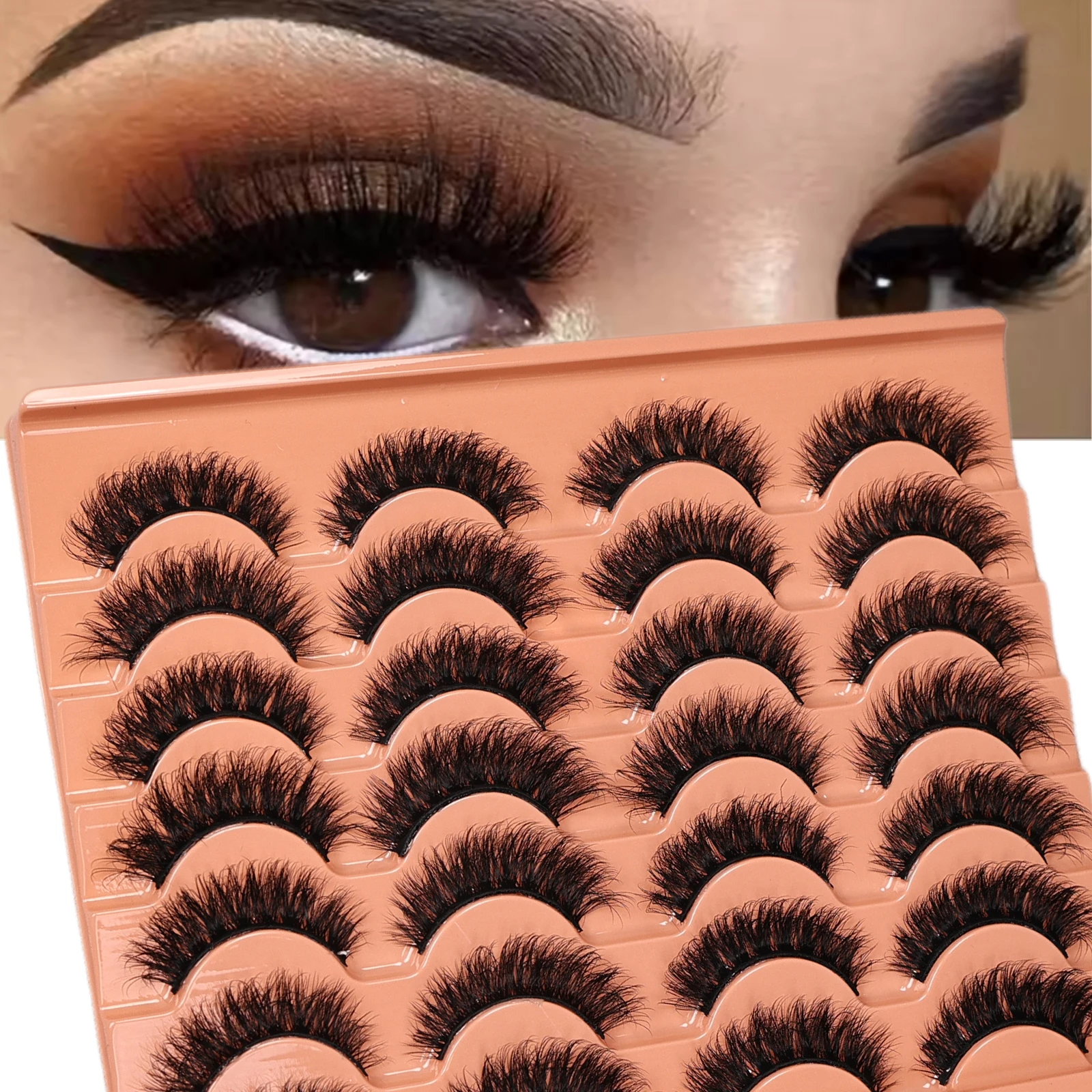 Dramatische, unordentliche künstliche Wimpern, 14 Paar, 3D-flauschige, dicke Wimpern, wiederverwendbare Wimpernstreifen für Cosplay und Party