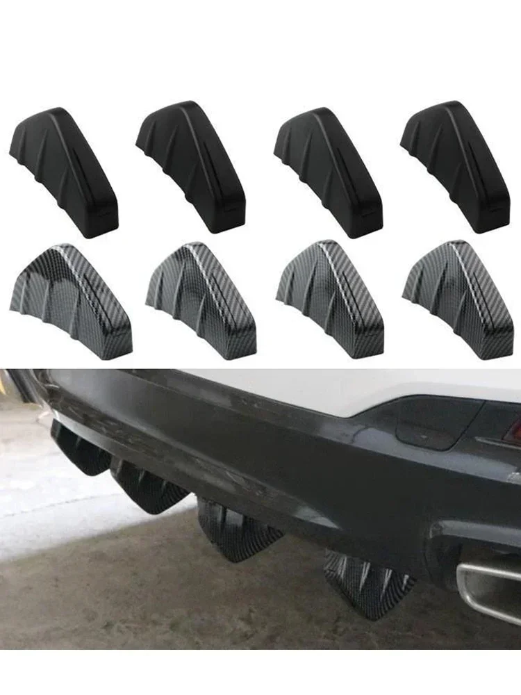 Nouveau 4 pièces universel voiture pare-chocs arrière lèvre séparateur Spoiler Anti-collision corps pare-chocs protection arrière pour Surface de montage incurvée