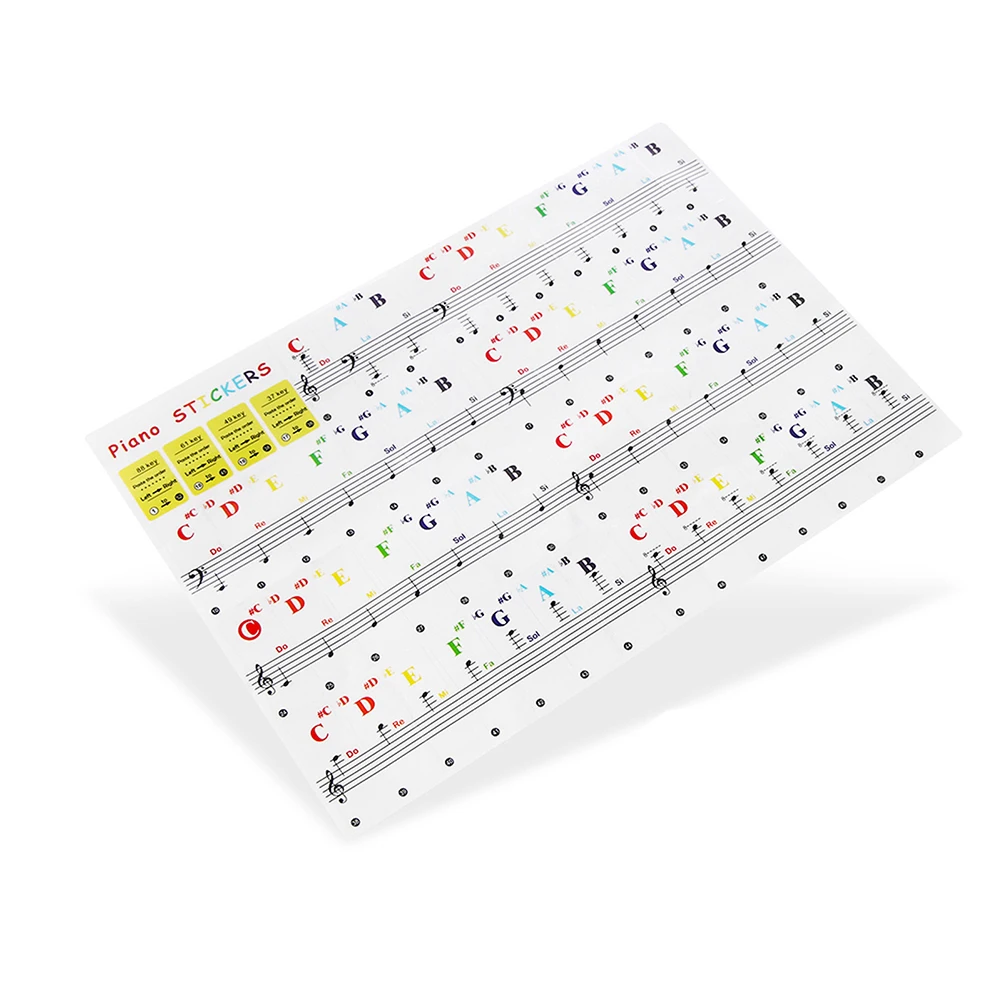 

Improve Your Piano Techniques With Transparent And Colorful Keyboard Stickers, PVC Material, Suitable For 88614937 Keys