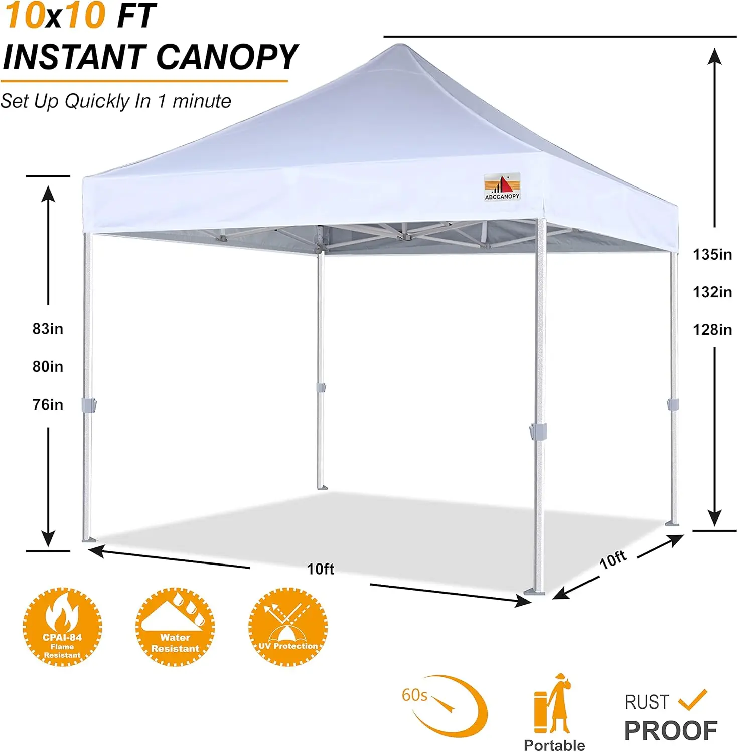 Commercial Outdoor Pop Up Canopy Tent, Premium-Series, White