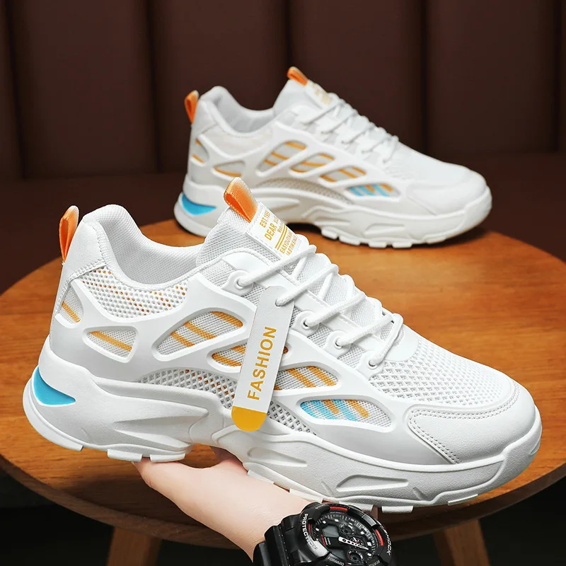 

Men's Vulcanized Shoes Summer Breathable Lace-up Sneakers Fashionable and Versatile Platform Shoes New Tennis Shoes Zapatos Box