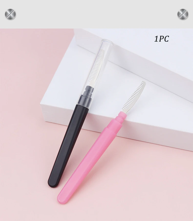 1pc separador de cílios dentes de metal inoxidável cílios escova pente sobrancelha cílios extensão pente modelador curl ferramenta de maquiagem