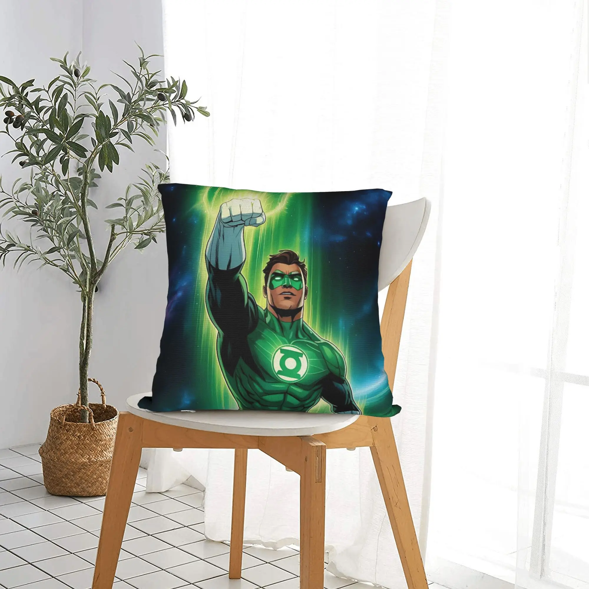 Movie Greens Lanterns Heroes  Square Pillow Cases Cushion Cover Customized Zipper Decor Pillowcase for Living Room 18