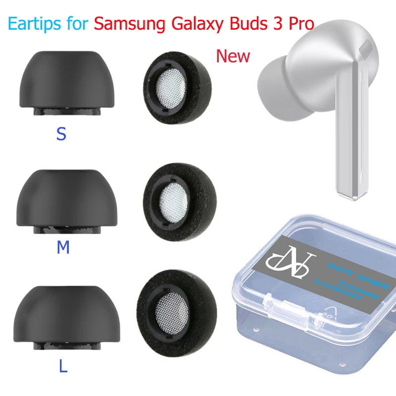 2 Pairs Memory Foam Eartips for Samsung Galaxy Buds 3 Pro Ear Tips Soft Comfortable Fits in Charging Case Reduce Noise Earpads