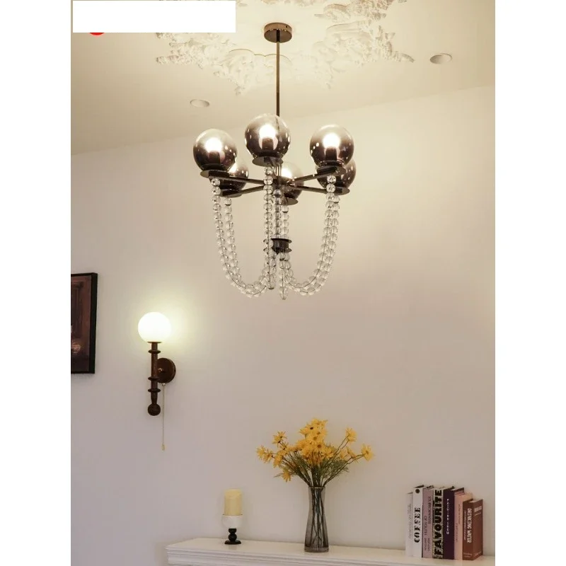Retro living room chandelier medieval designer light luxury dining room bedroom light advanced sense