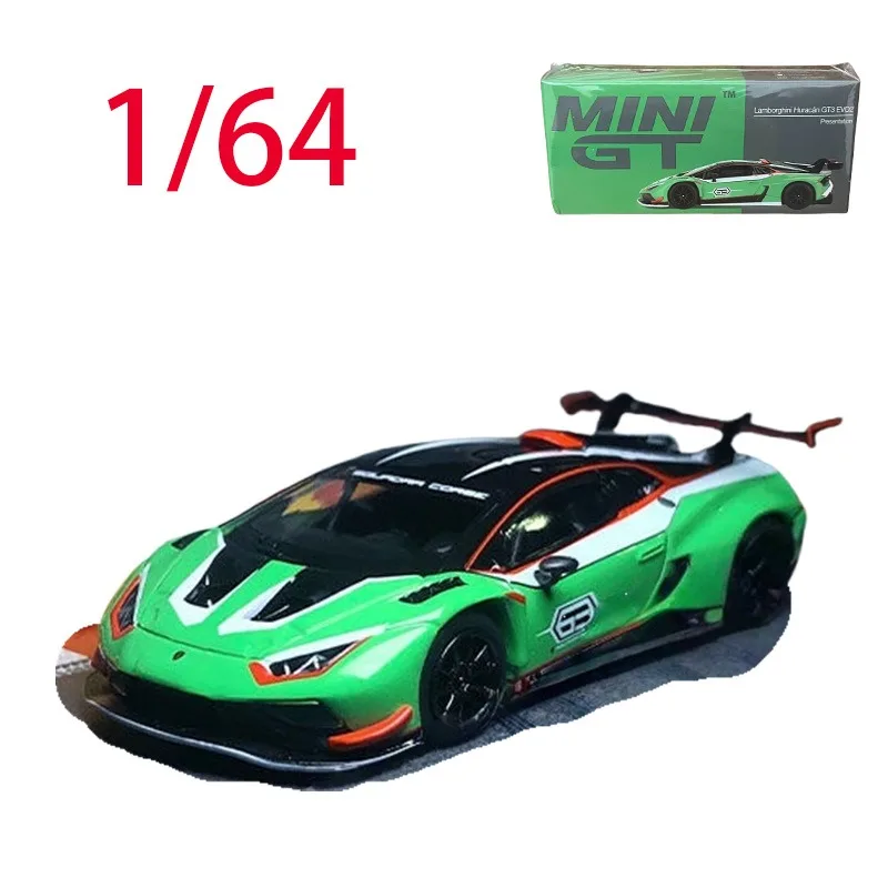 

MINIGT литой под давлением 1/64 Lamborghini Huracan GT3 EVO2, гоночный автомобиль, модель автомобиля из сплава, игрушки для мальчиков, подарок