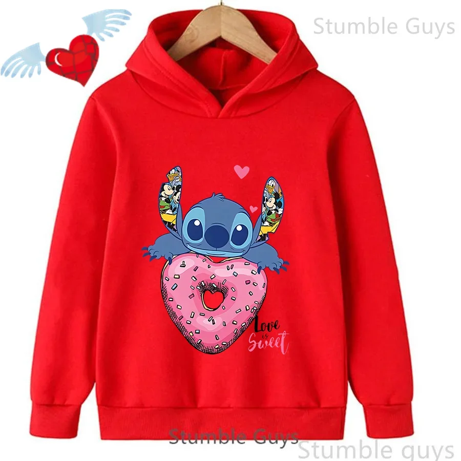 أطفال 3-12Y الخريف ديزني غرزة Kawaii البلوز Trucksuit الدافئة المألوف الأولاد ملابس الفتيات