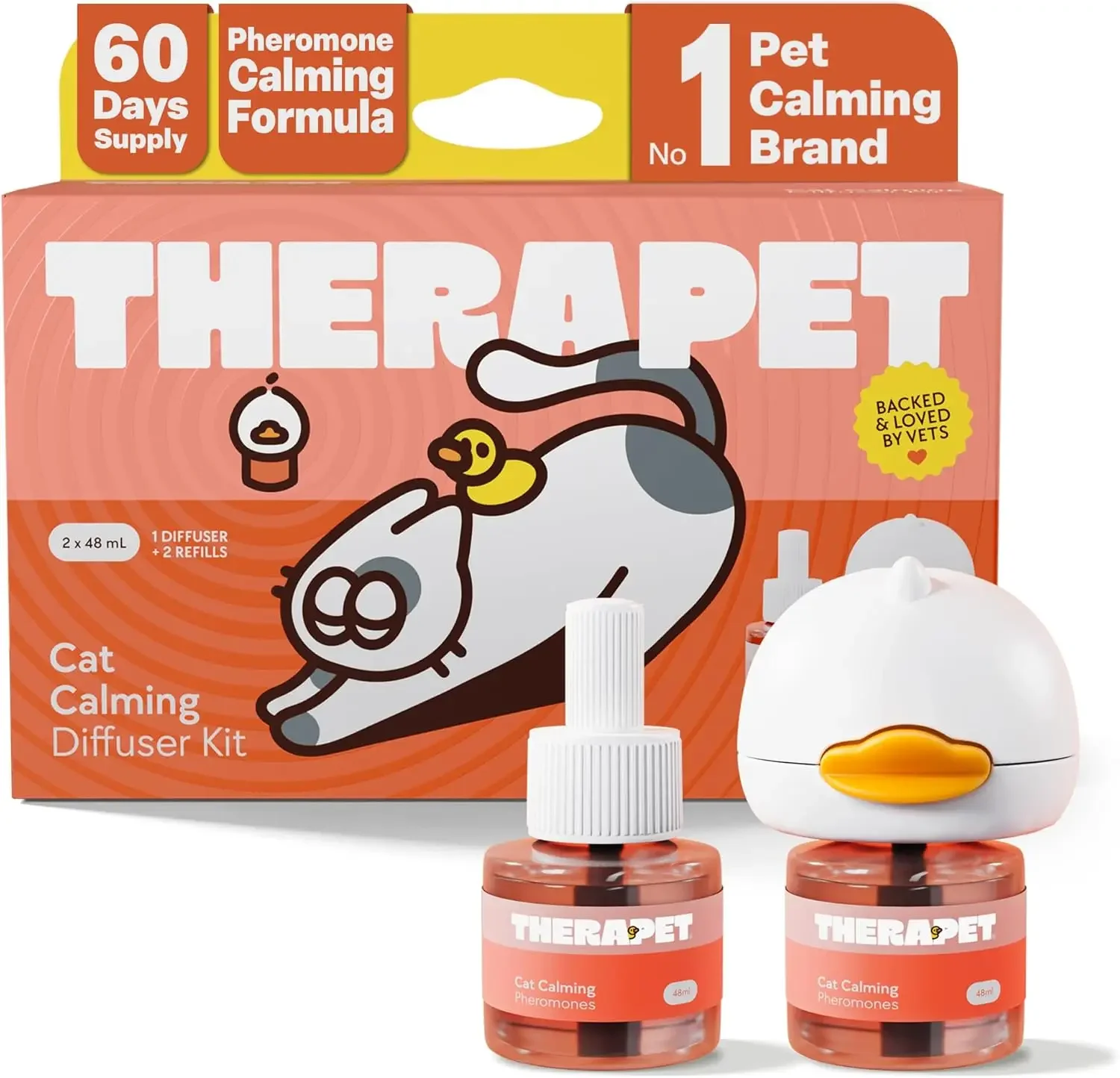 

60-Day Cat Calming Diffuser - Stress Relief for Spraying, Fighting, Meowing & Scratching, Refill Included