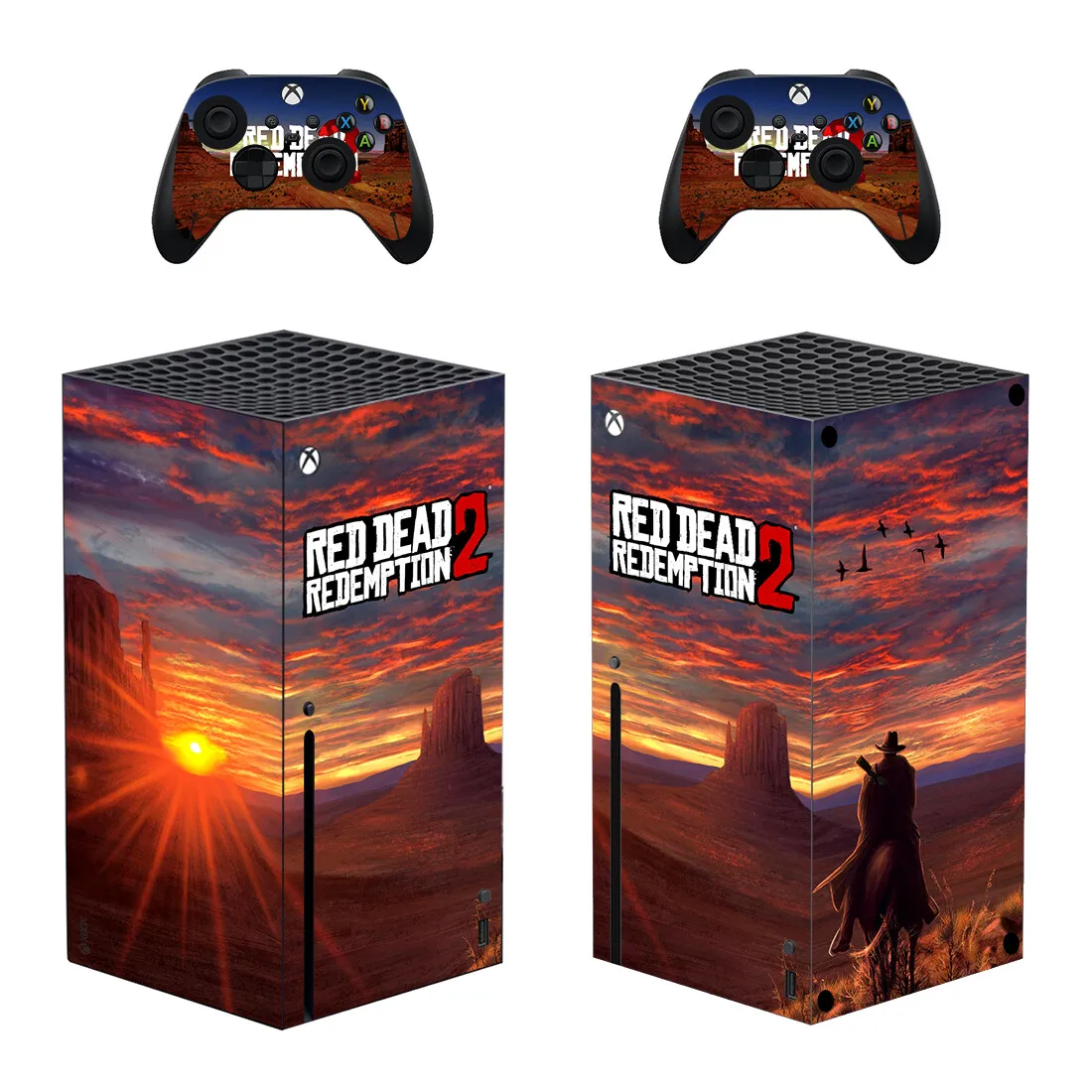 Red Dead Style Xbox Series X Skin Sticker for Console & 2 Controllers Decal Vinyl Protective Skins Style 1