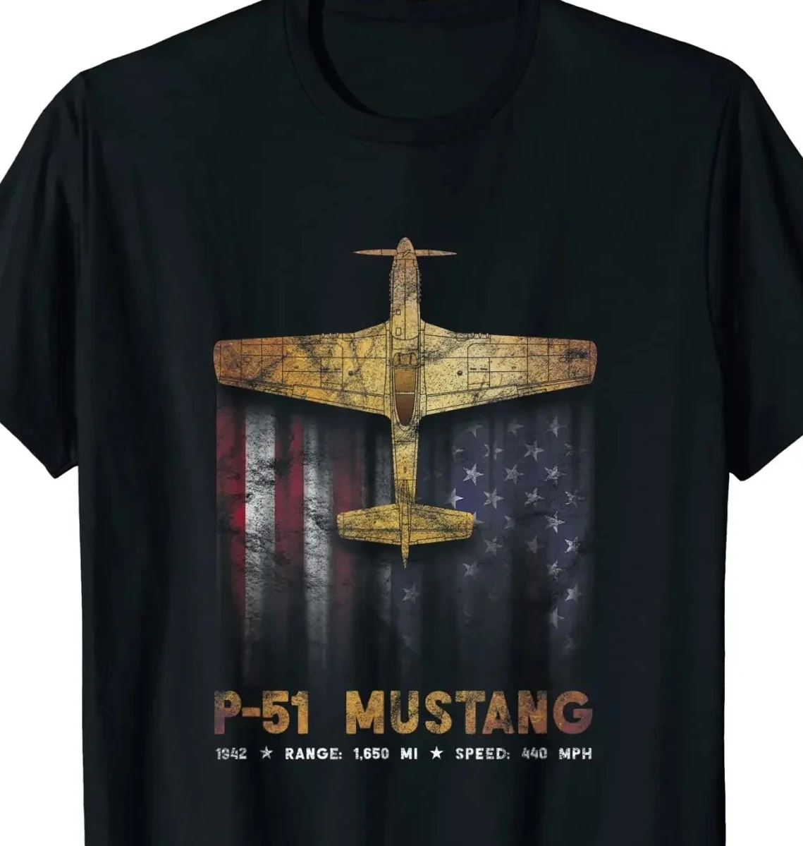 

P-51 Mustang WWII Fighter Plane Men T-Shirt Short Sleeve Casual Cotton O-Neck Summer Shirt Size S-3XL
