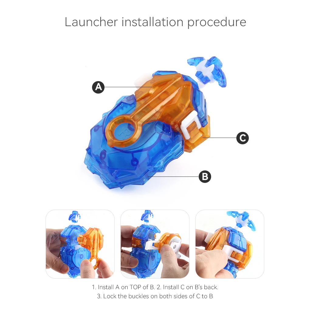 Metal Spinning Top Battle Gyro Toy con Set de Lanzador de Cuerda Gift For Kids Fast Spinning Gyro Toy Birthday Gift view 5