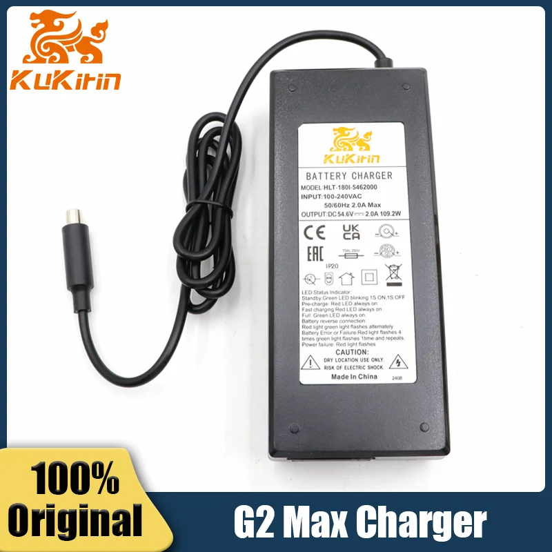 Original 54.6V 2A Charger Parts For Kukirin G2 MAX Electric Scooter Kugoo Lithium Battery Charger Input 100-220V Accessories