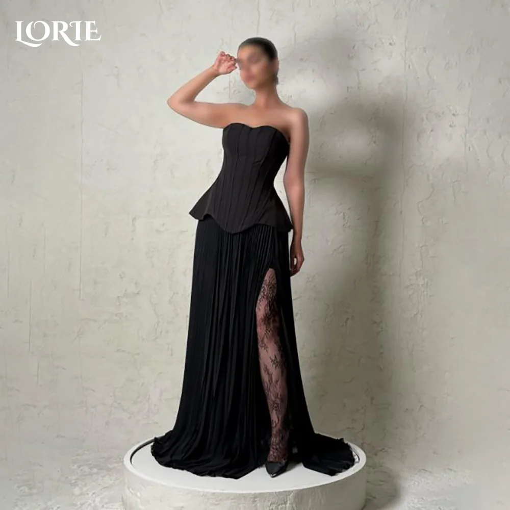 

LORIE Saudi Arabia Evening Dress Ruch Off Shoulder Floor Length Princess Prom Dresses Pleats Illsion Arabia Party GownCustomized