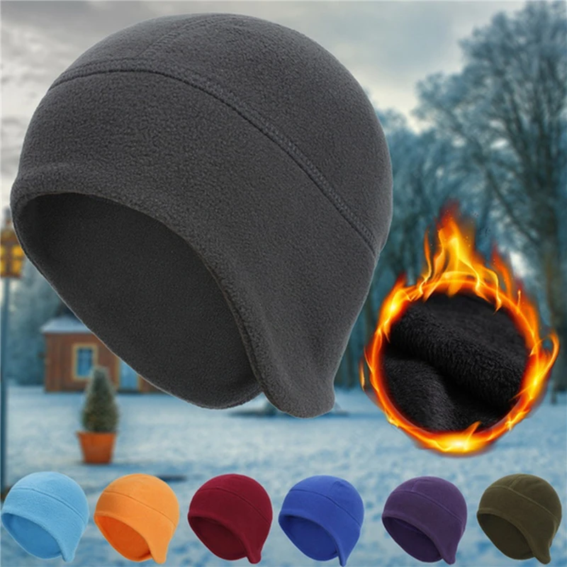 Winter Warm Mens Hat Cycling Ski Sport Beanie Caps Windproof Winter Skullies Caps Fleece Lightweight Thermal Women Hat