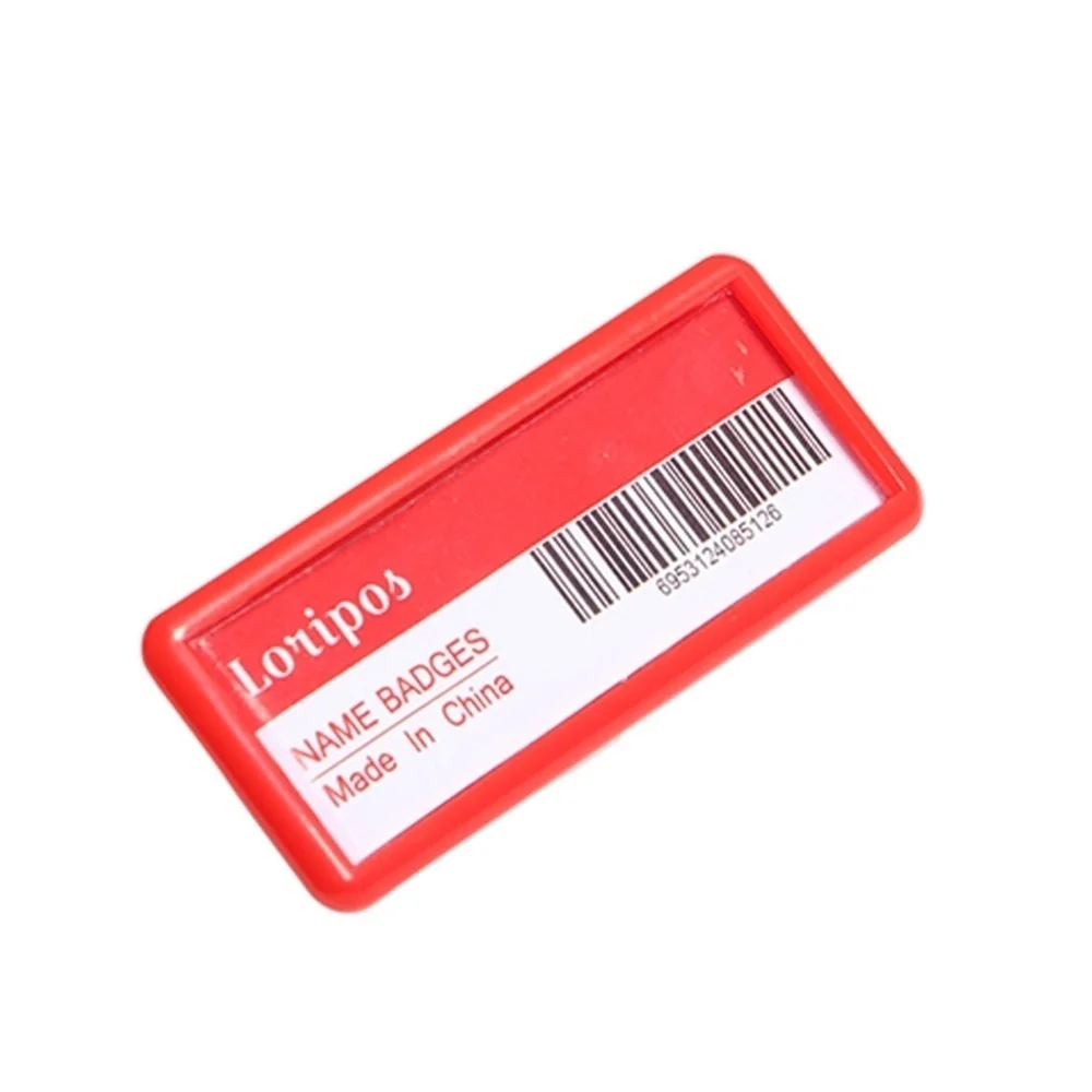 Uhoo Abs Reusable Name Badge Holder Staff Name Tag 70x25mm Name Card Holder Paper Tag Cover With Clip Fasten 6 Colors Available