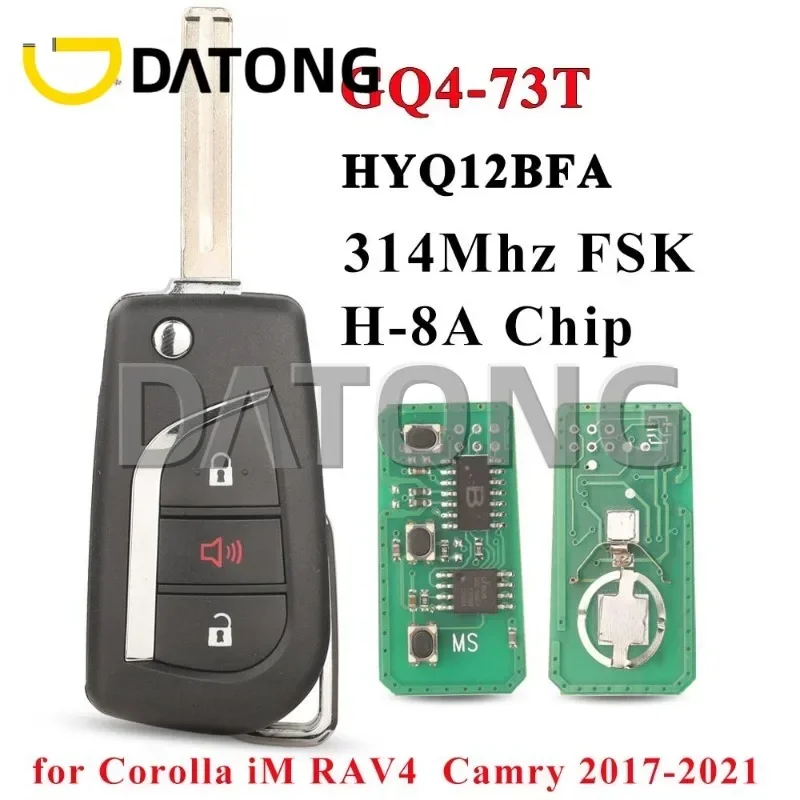 CHANKey GQ4-73T /HYQ12BFA 314Mhz H (8A) Chip Remote Car Key For Toyota RAV4 Camry Corolla 2015 2016 2017 2018 2019 2020 2021