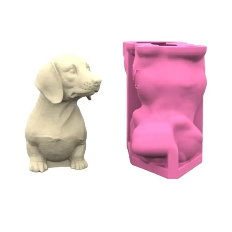 31BB Handmade Plant Pots Silicone Mould Dog Creative Concrete Planter Epoxy Resin Craft Pen Holder Mold