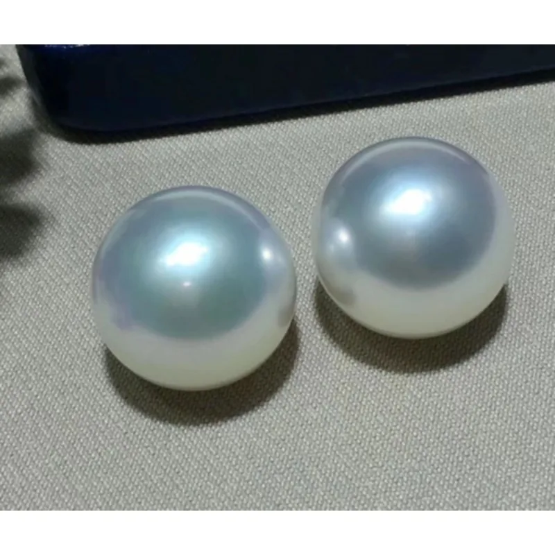 Gorgeous AAAAA REAL NATURAL 11-12mm South Sea White Round Pearl Earrings Personalized Simple Stud Earrings for Women's 14k Gold