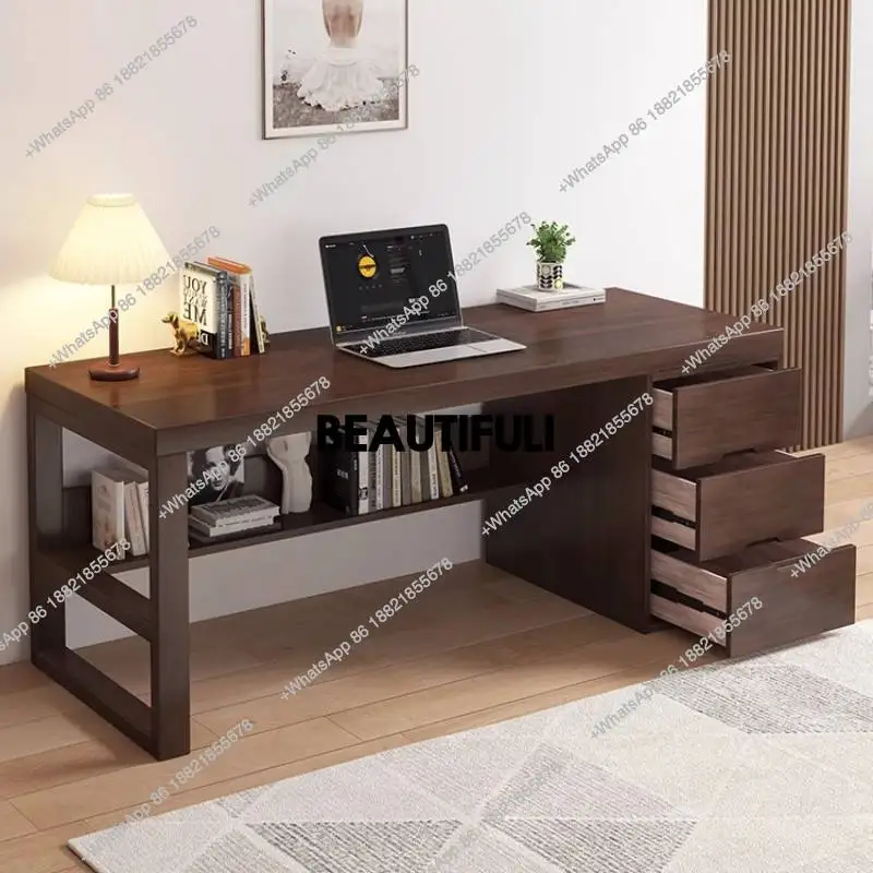 مكتب تنفيذي للتخزين الخشبي، مكاتب كمبيوتر كبيرة فاخرة وحديثة، أثاث مكتبي كبير من Schreibtisch