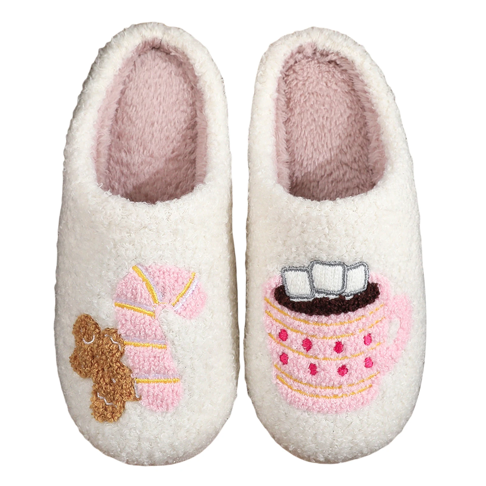 Women Men Christmas Slippers Cotton Home Slippers Plush Winter Warm Cotton Slippers for Bedroom Living Room Garden Yard