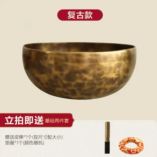 Imagen 1 del producto Cuenco de canto hecho a mano de Nepal, cuencos de sonido de Buda, Chime de latón, juego de cuencos tibetanos grandes, adornos de terapia de sonido de meditación de Yoga, regalos