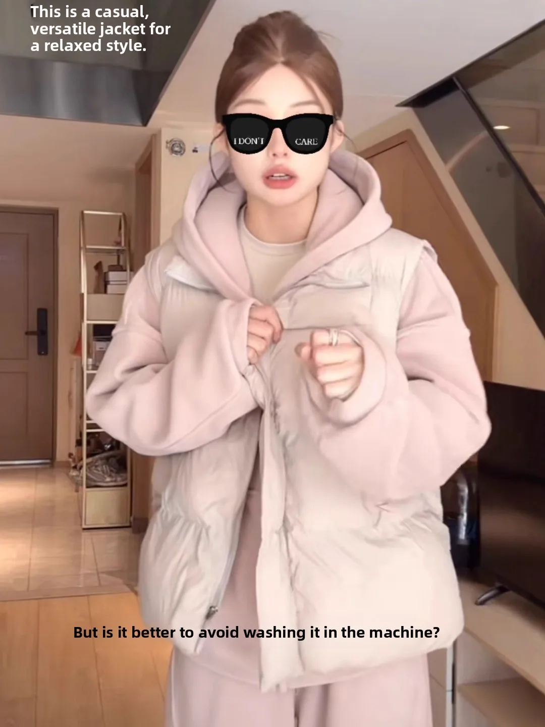 

Women's ort Stand Collar Svel down Cotton Vest Autumn Winter New Sle Outerwear Jaet Top Thiened Korean Version