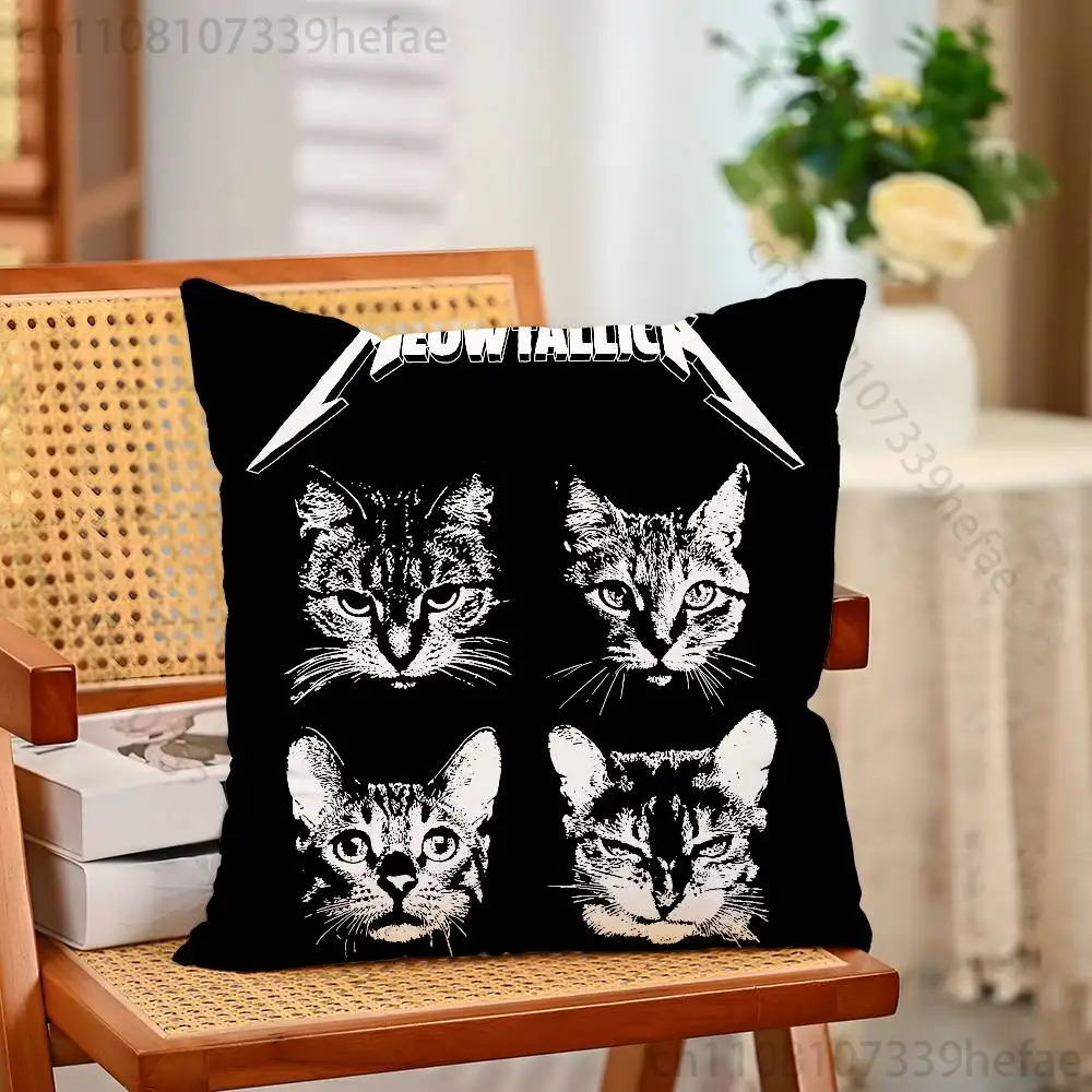 M-Metallica Band-Kissenbezüge für Schlafzimmer, Wohnzimmer, Sofa, Heimdekoration, Polyester-Kissenbezug mit Reißverschluss – Detail 8