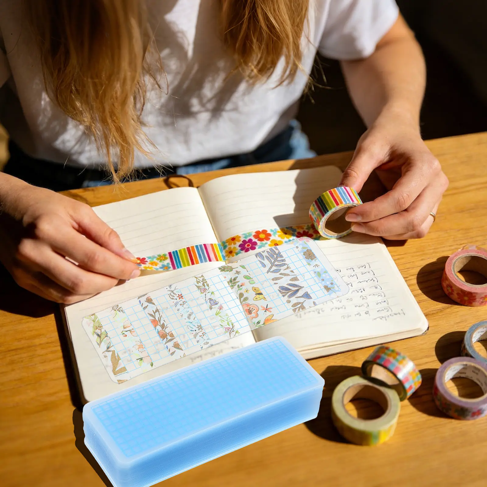 

50 шт. отдельных пластиковых досок для хранения скотча васи-тейп, прочные, для ежедневного использования, идеальный подарок для друзей и коллег, компактные.