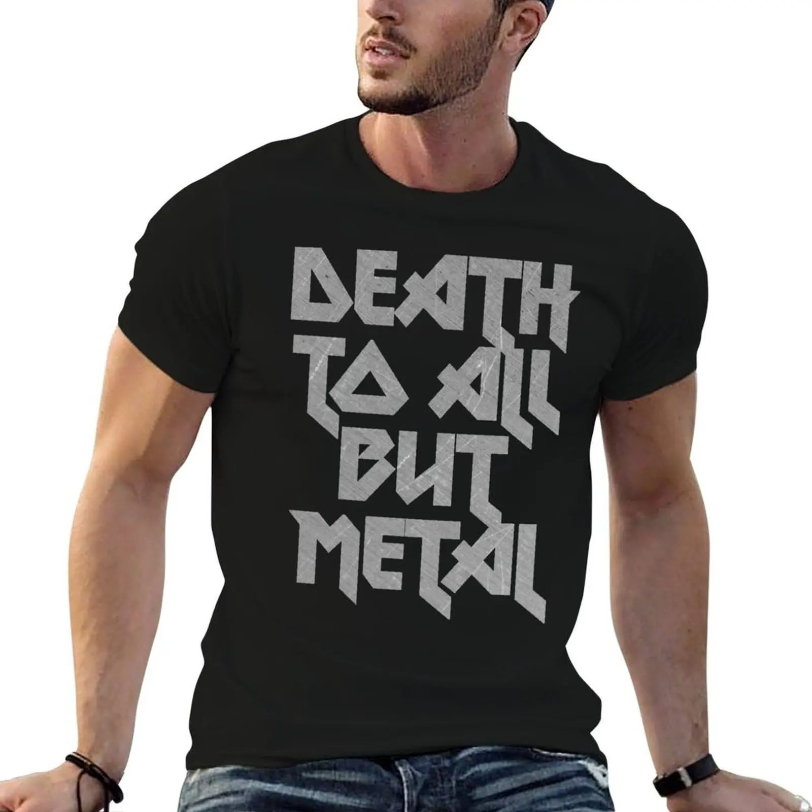 Death to All But Metal T-Shirt topping basketball graphic tees men tshirt